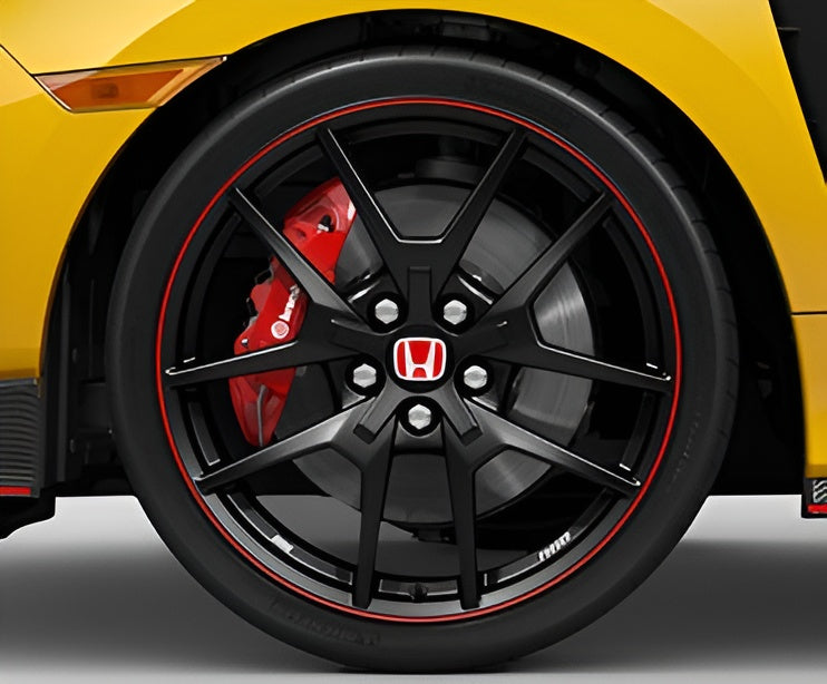 AW63692 Honda Civic Matte Black w/ Red Lip Powder Coated OEM Wheel Rim